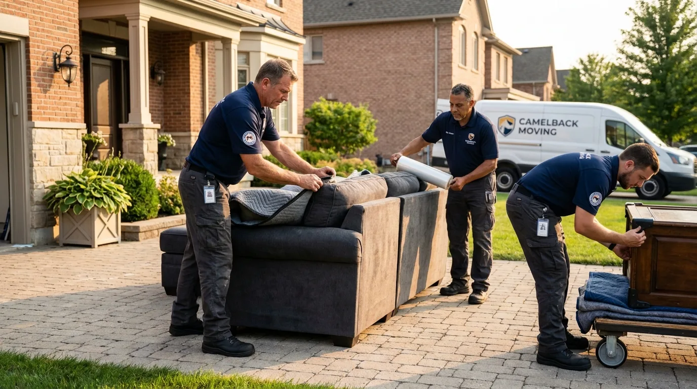 Large estate moving crew wrapping furniture in Shelbyville, TN