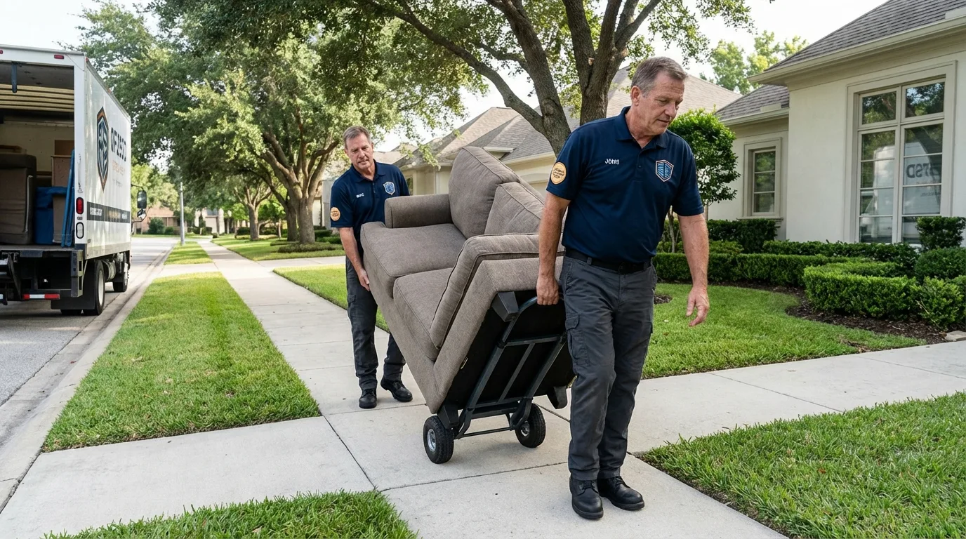 Local residential moving crew loading furniture in Shelbyville, TN